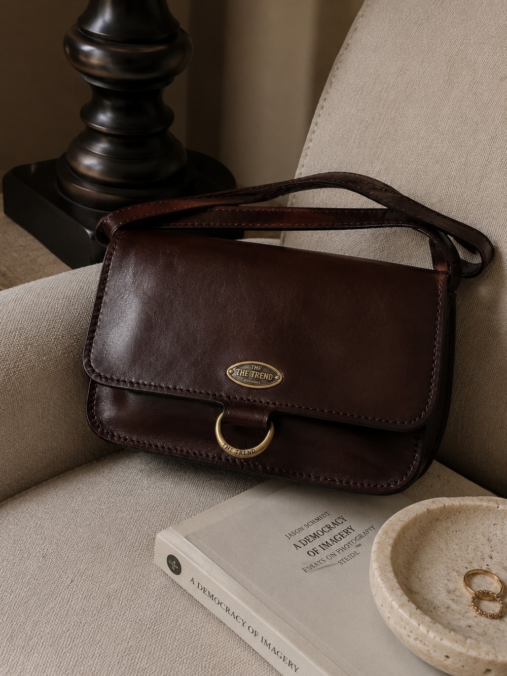 The Trend Italian Leather Crossbody Bag Brown Vintage Style